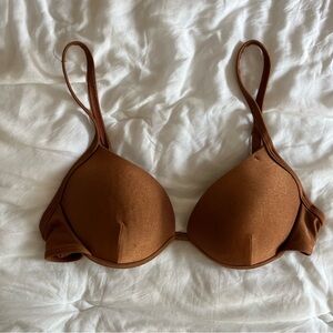 Golden Orange Brown Padded Bikini Top